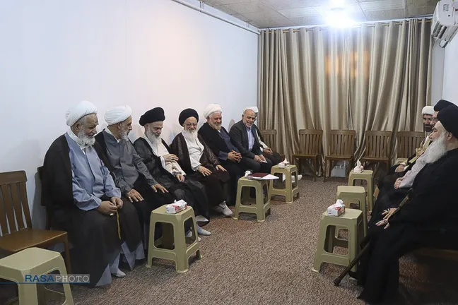 دیدار هیئت اعزامی رهبر معظم انقلاب با علمای نجف