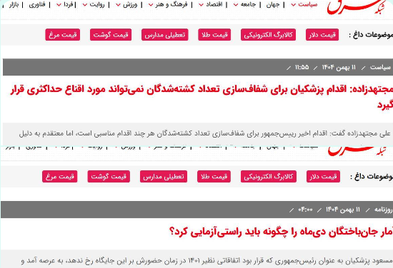 شیطنت روزنامه شرق درباره آمار کشتهشدگان حوادث اخیر 2 1