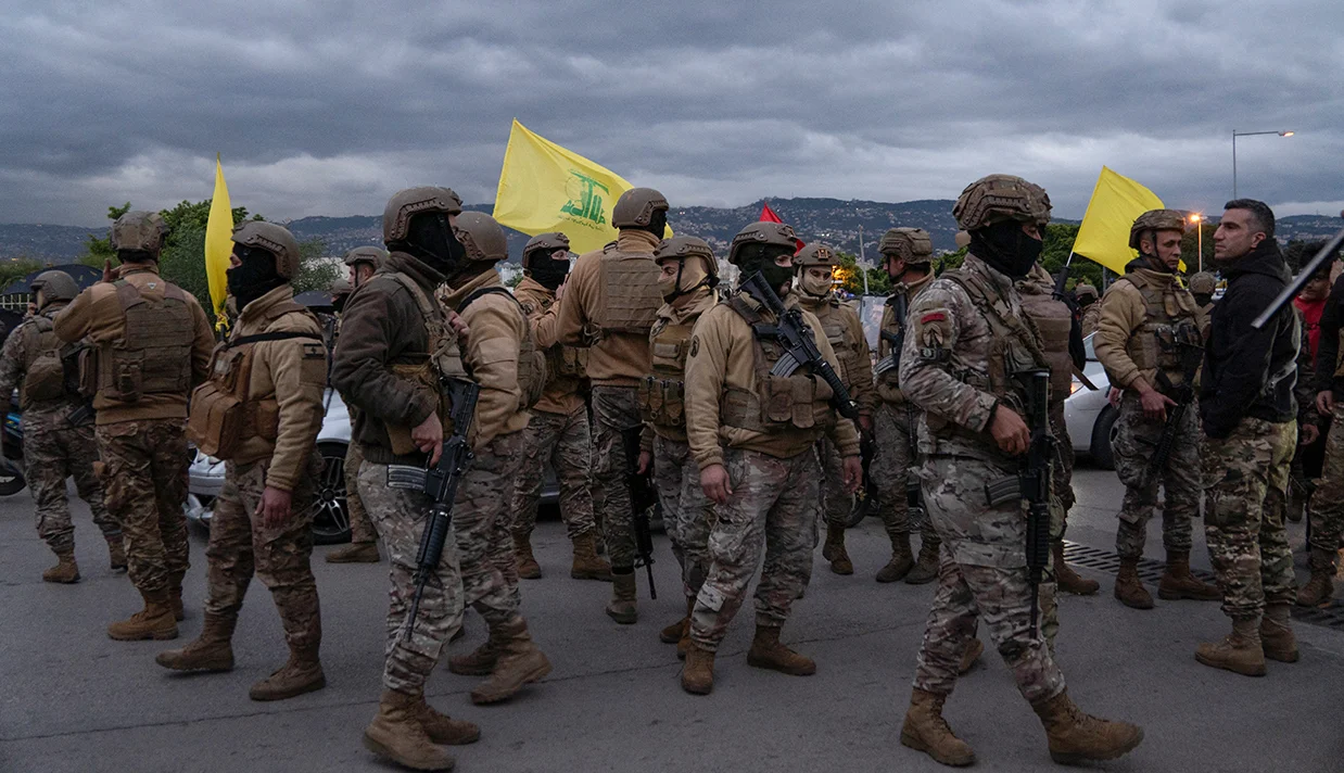 Lebanese security forces take security measures as Hezbollah supporters