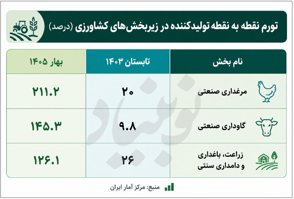 تورم ۲۰۰ درصدی تولید غذا در دولت پزشکیان 2 تورم بخش کشاورزی